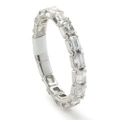 14 Karat White Gold Emerald Cut Diamond Band