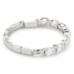 14 Karat White Gold Emerald Cut Diamond Band