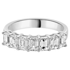 14 Karat Weißgold Diamantring mit Smaragdschliff