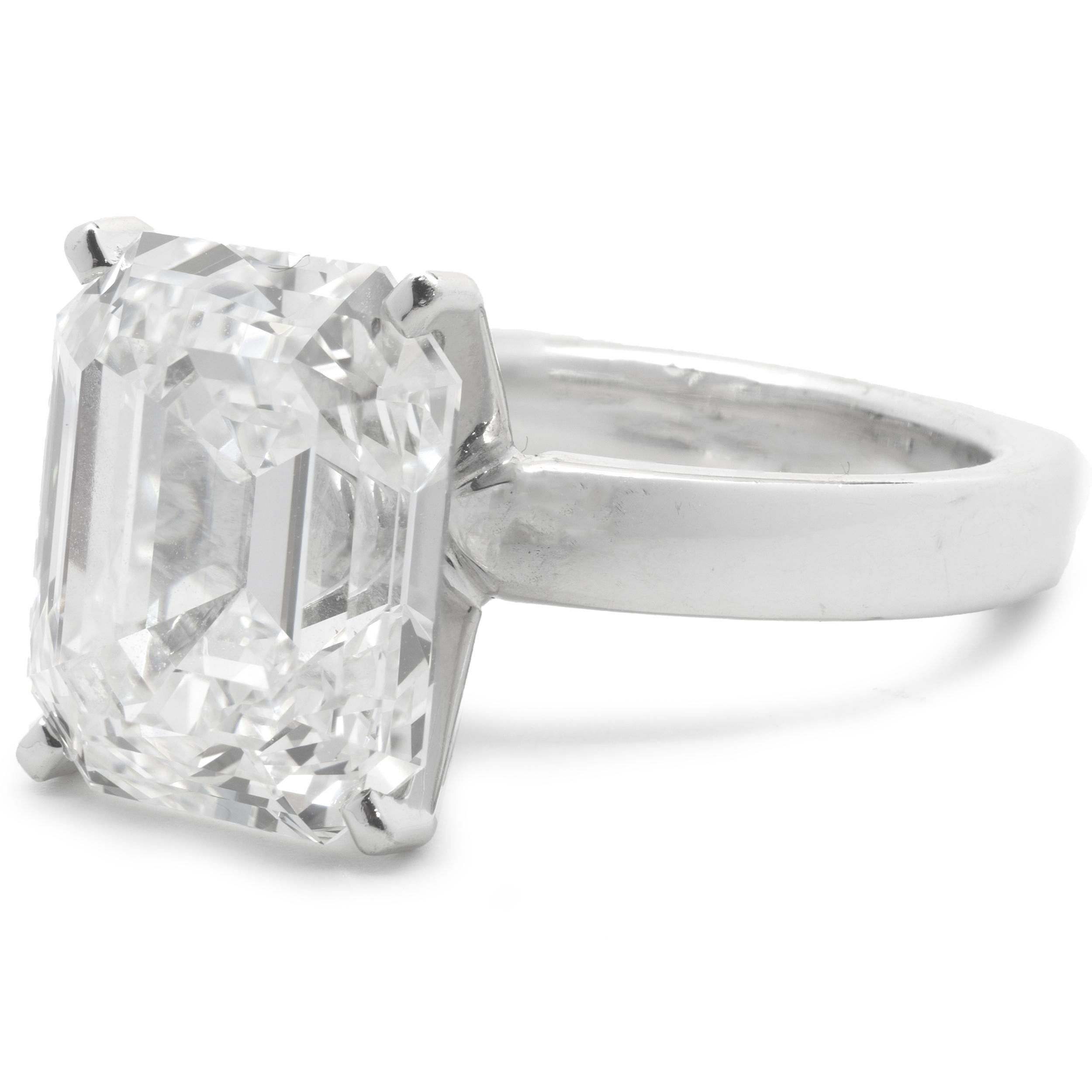 Women's 14 Karat White Gold Emerald Cut Diamond Engagement Ring