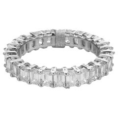 14 Karat White Gold Emerald Cut Diamond Eternity Band