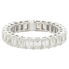 14 Karat White Gold Emerald Cut Diamond Eternity Band