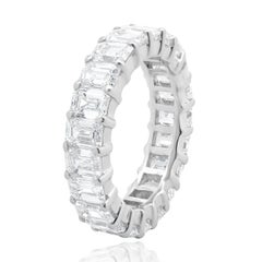 14 Karat White Gold Emerald Cut Diamond Eternity Ring