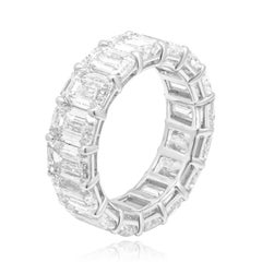 14 Karat White Gold Emerald Cut Eternity Diamond Ring