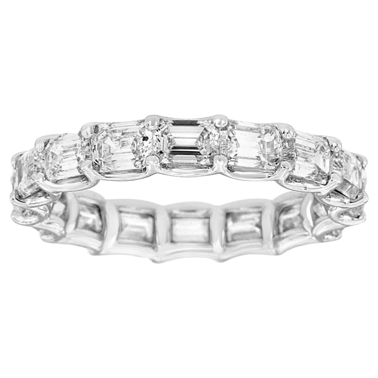 14 Karat White Gold Emerald Eternity Diamond Ring '3 3/4 Carat'