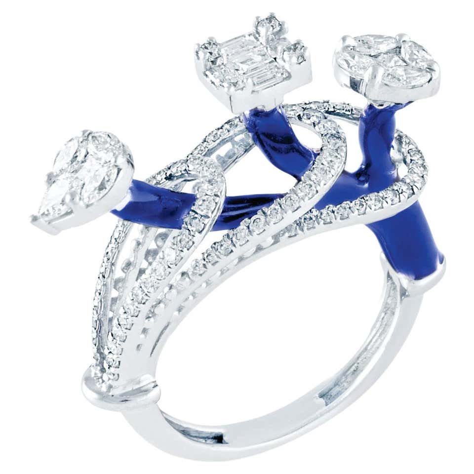 Customizable 14 Karat Rose Gold Fancy Shape White Diamond Ring For Sale ...