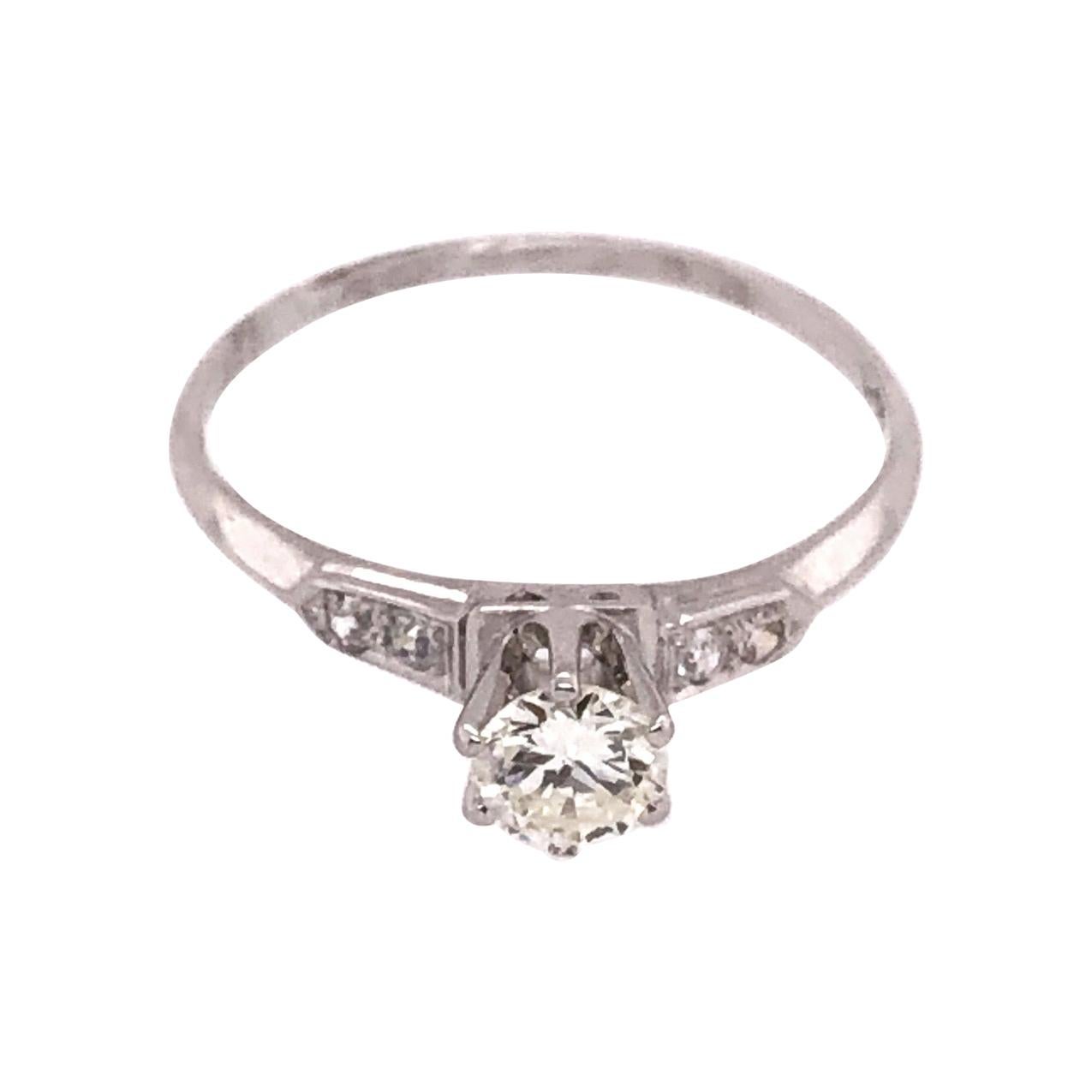 14 Karat White Gold Engagement Bridal Ring 0.38 Total Diamond Weight For Sale