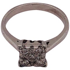 Anillo de compromiso de novia de oro blanco de 14 quilates con diamantes 0,67 TDW