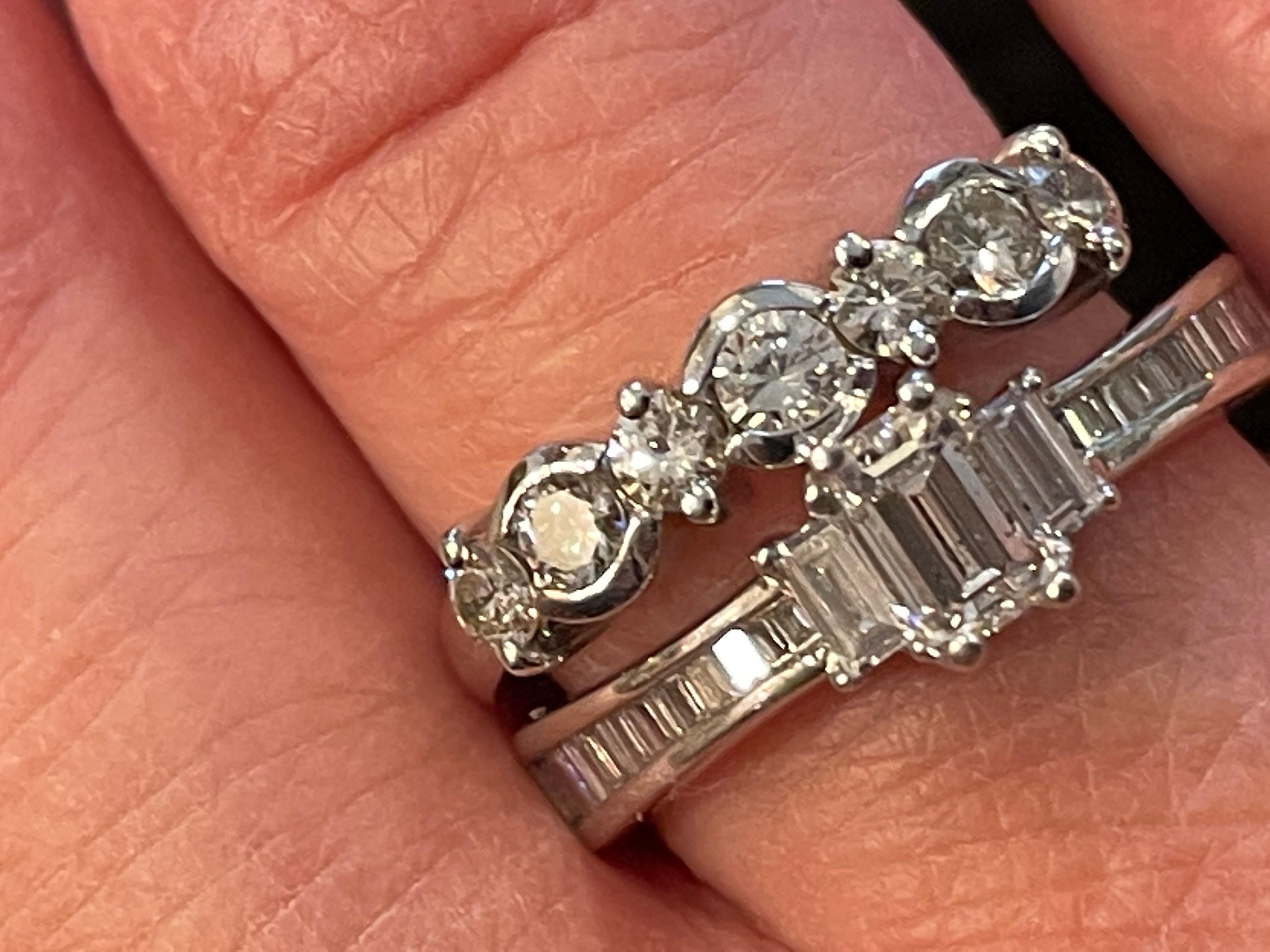14 Karat White Gold Engagement Ring Bridal Ring 0.75 Total Diamond Weight For Sale 6