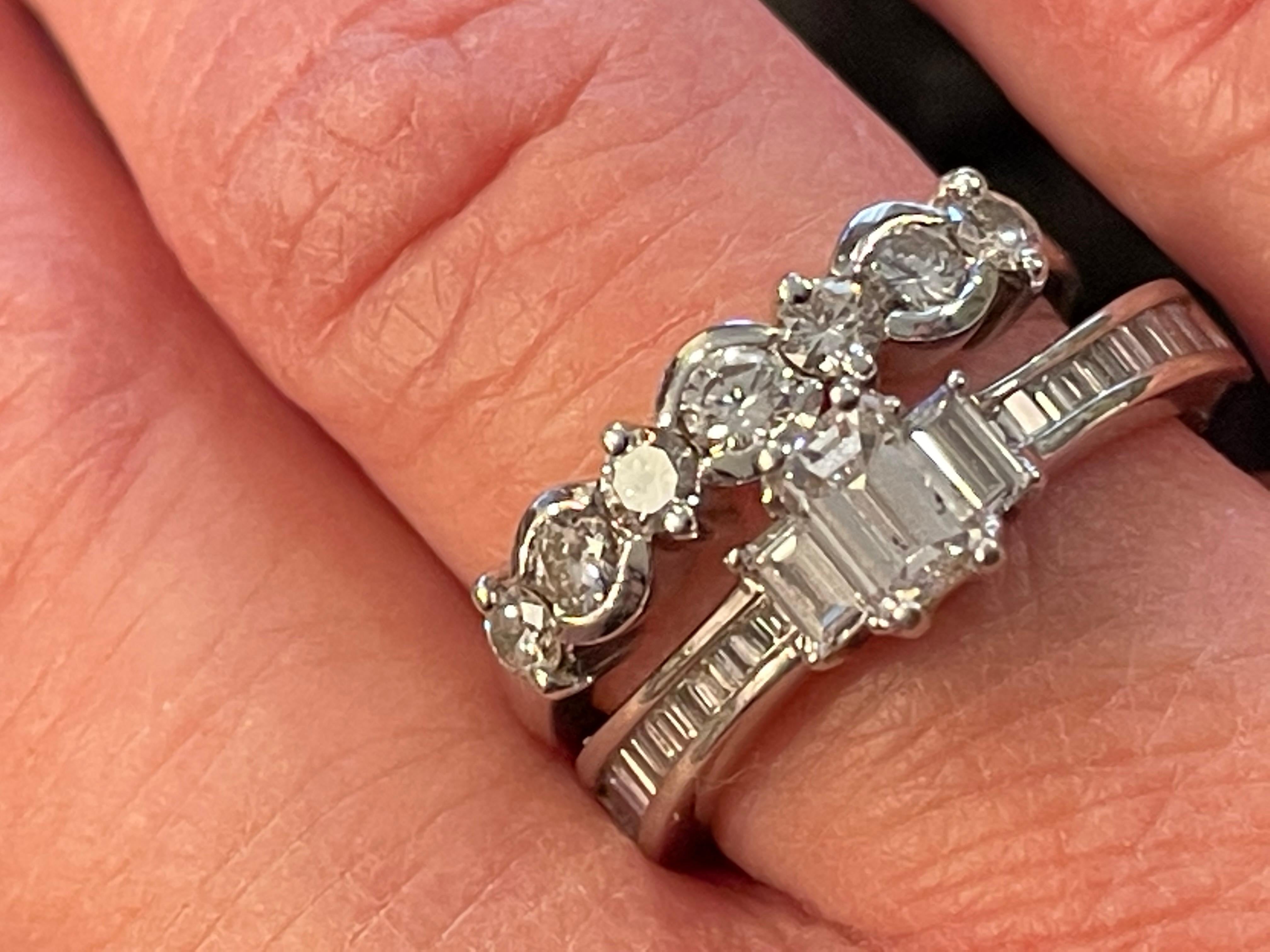 14 Karat White Gold Engagement Ring Bridal Ring 0.75 Total Diamond Weight For Sale 7