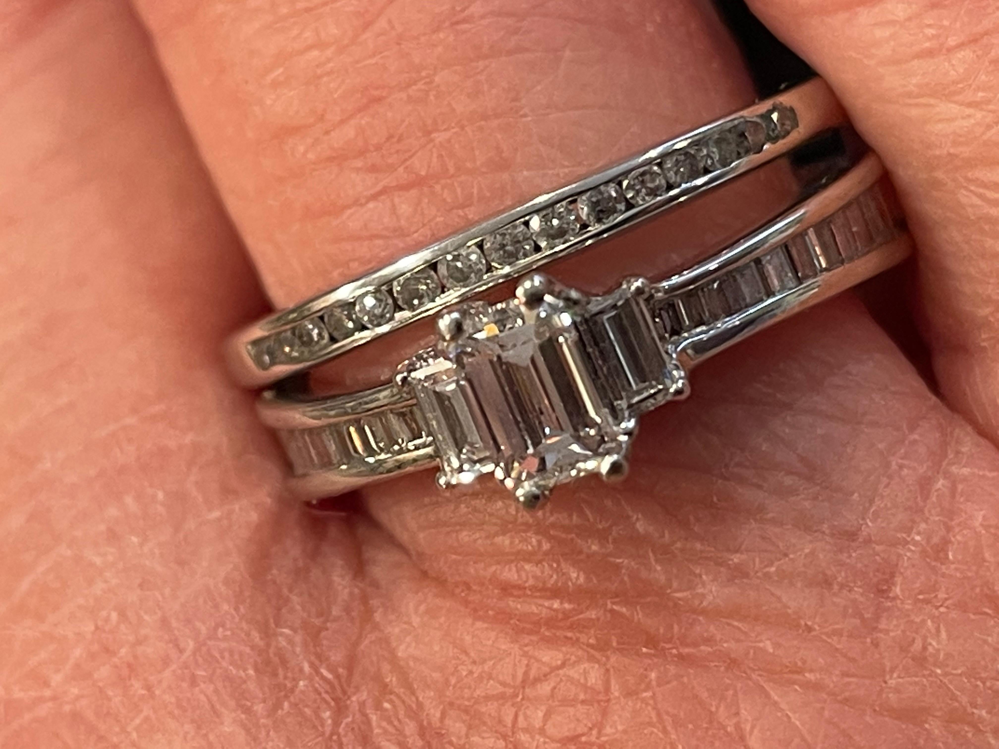 14 Karat White Gold Engagement Ring Bridal Ring 0.75 Total Diamond Weight For Sale 8
