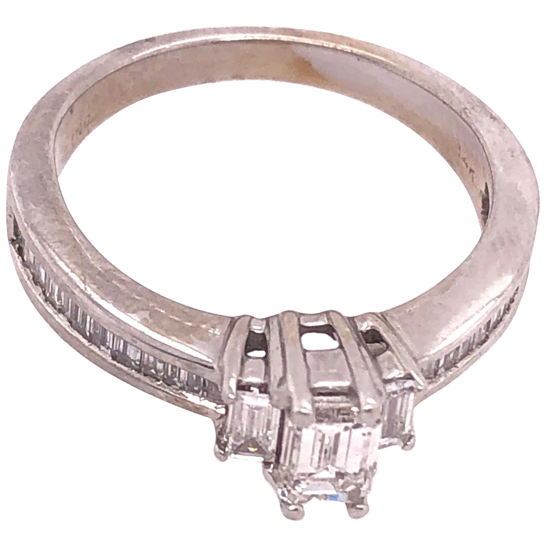 14 Karat White Gold Engagement Ring Bridal Ring 0.75 Total Diamond Weight