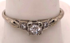 14 Karat White Gold Engagement Three-Stone Ring 0.34 TDW
