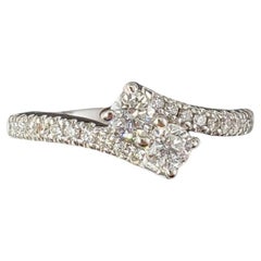 Used 14 Karat White Gold "Ever Us" Diamond Bypass Ring Size 6 #17589