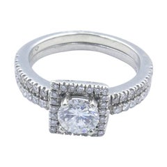 14 Karat White Gold "F" Diamond Engagement Ring Suite