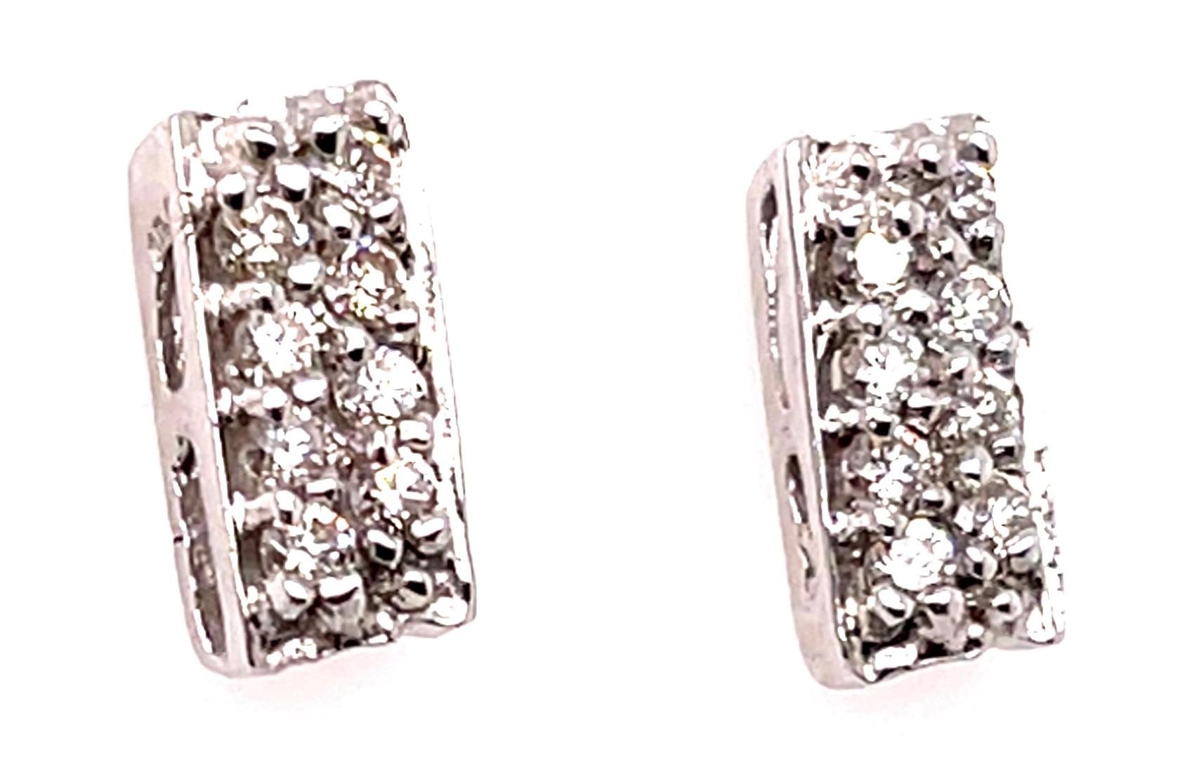 Contemporary 14 Karat White Gold Fancy Earrings with Round Diamonds For Sale