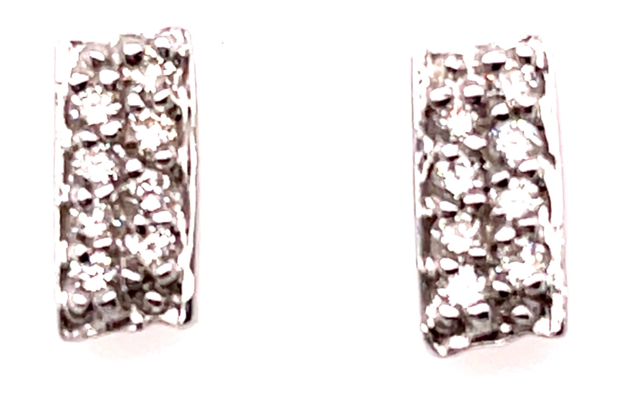 Round Cut 14 Karat White Gold Fancy Earrings with Round Diamonds For Sale