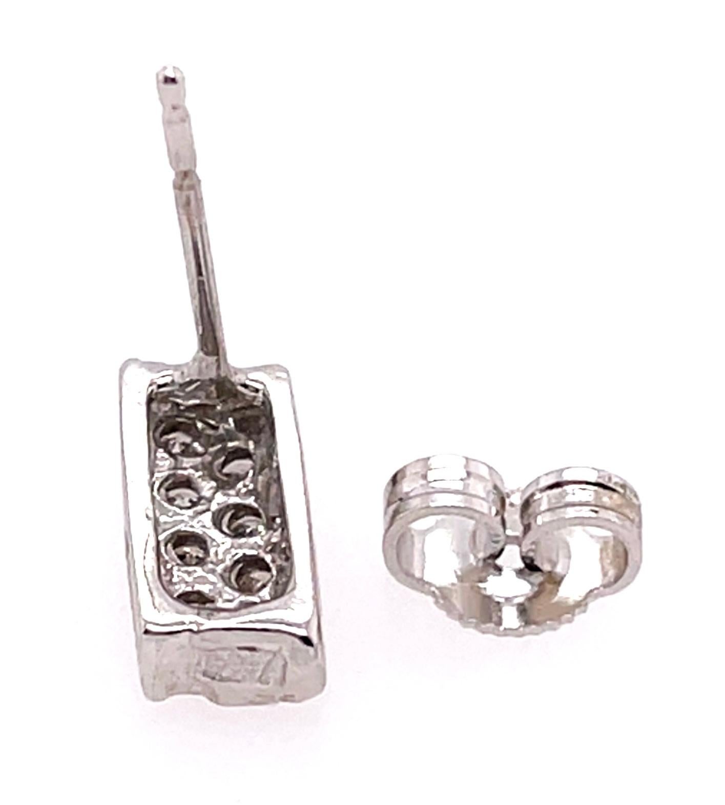 14 Karat White Gold Fancy Earrings with Round Diamonds For Sale 2