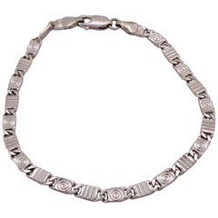 14 Karat White Gold Fancy Link Bracelet