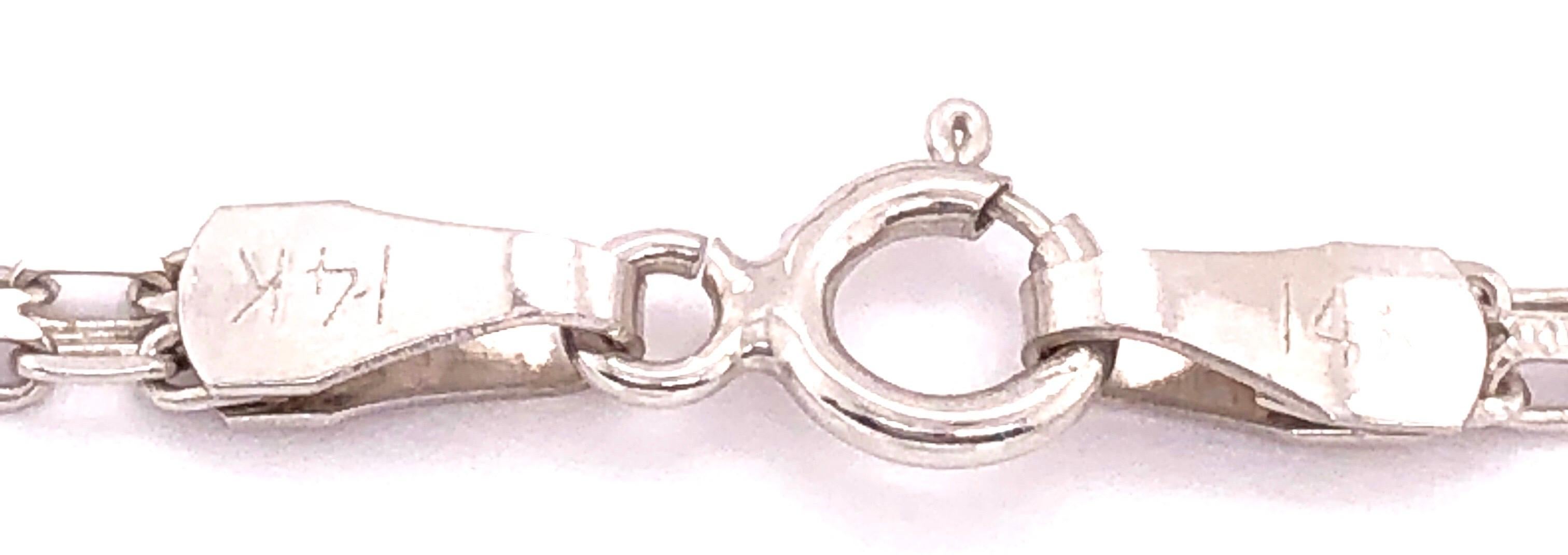 Collier à maillons fantaisie en or blanc 14 carats avec pendentif en diamants soudés en vente 3