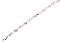 14 Karat White Gold Fashion Bracelet with Round Diamonds