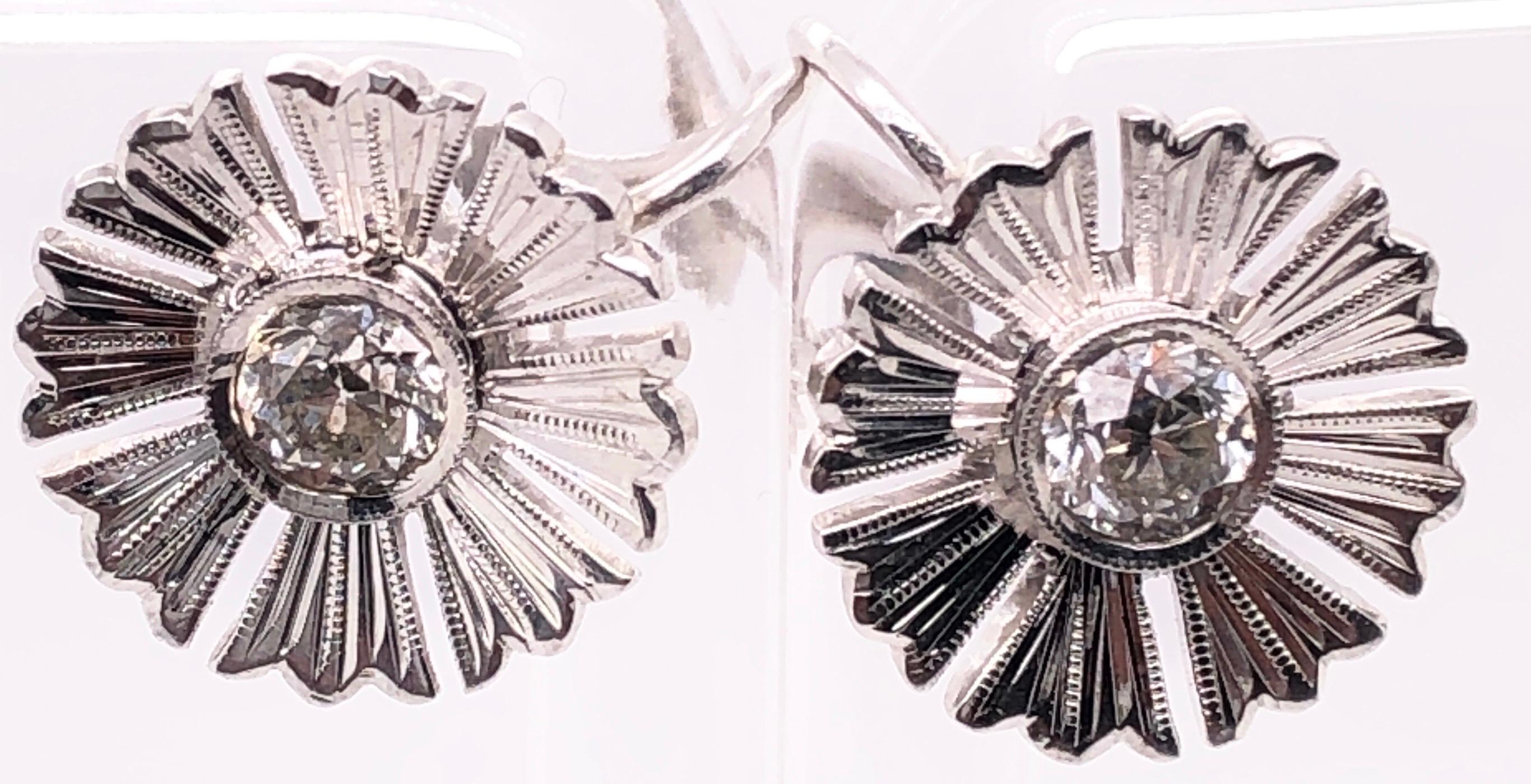 14 Karat White Gold Fashion Non Pierce Earrings with Diamonds.
1.20 Total Diamond Weight.
5.70 grams total weight.