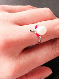 14 Karat White Gold Fashion Pearl Ring