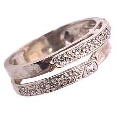 14 Karat White Gold Fashion Ring Band with Diamonds 0.25 TDW