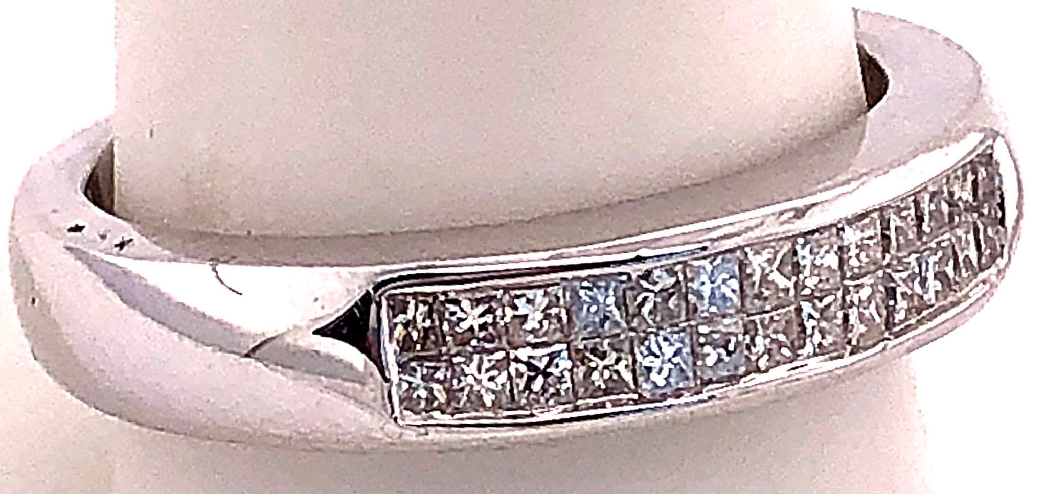Women's or Men's 14 Karat White Gold Fashion Ring with Diamonds For Sale