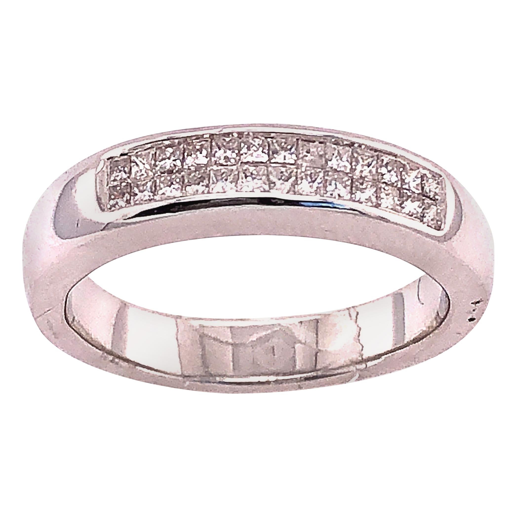 14 Karat White Gold Fashion Ring with Diamonds For Sale