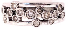 14 Karat White Gold Fashion Ring with Round Diamonds