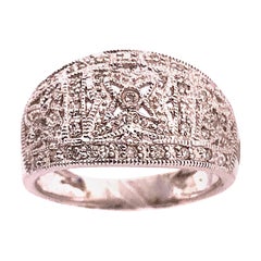 Anello moda in oro bianco 14 carati con diamanti rotondi