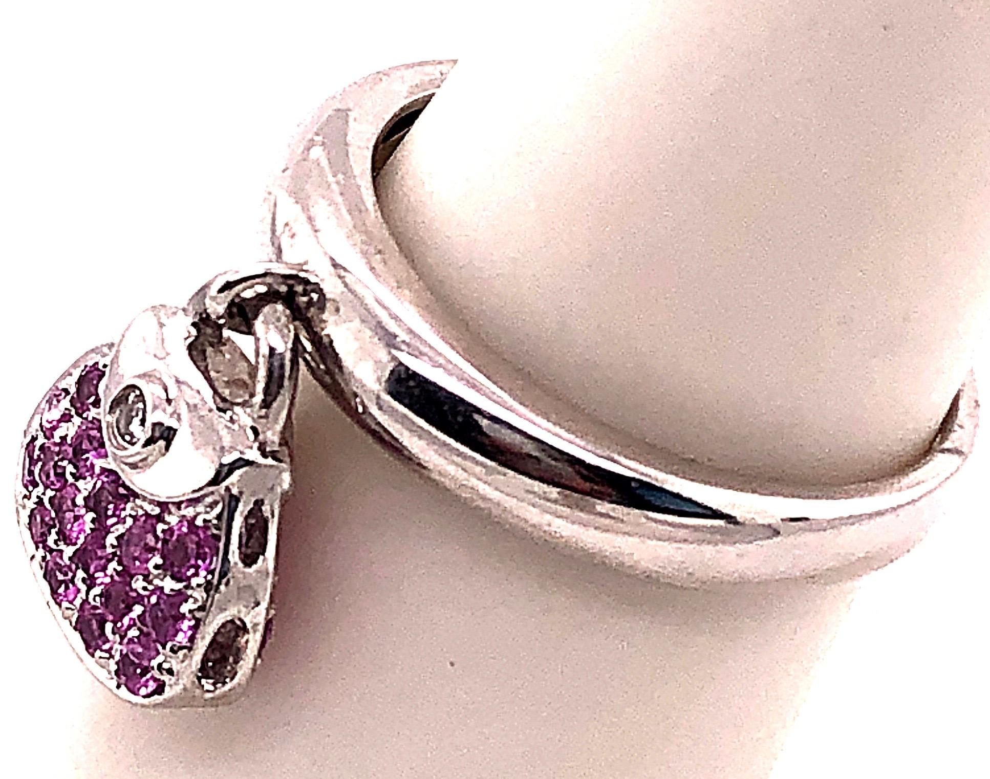 14 Karat White Gold Fashion Ring with Semi Precious Stones Charm In Good Condition In Stamford, CT