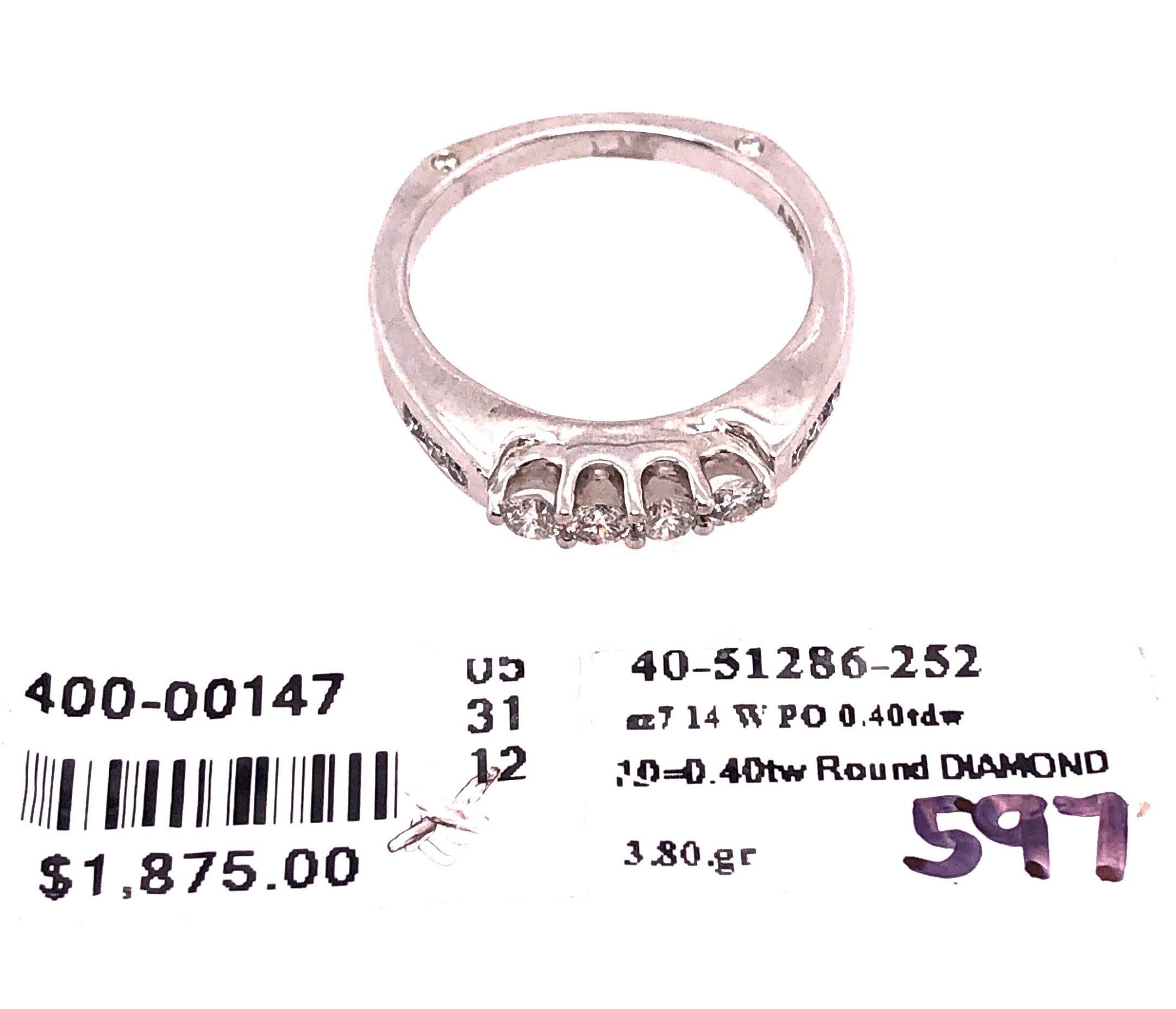 For Sale:  14 Karat White Gold Fashion Wedding Bridal Band Ring with Diamonds 10