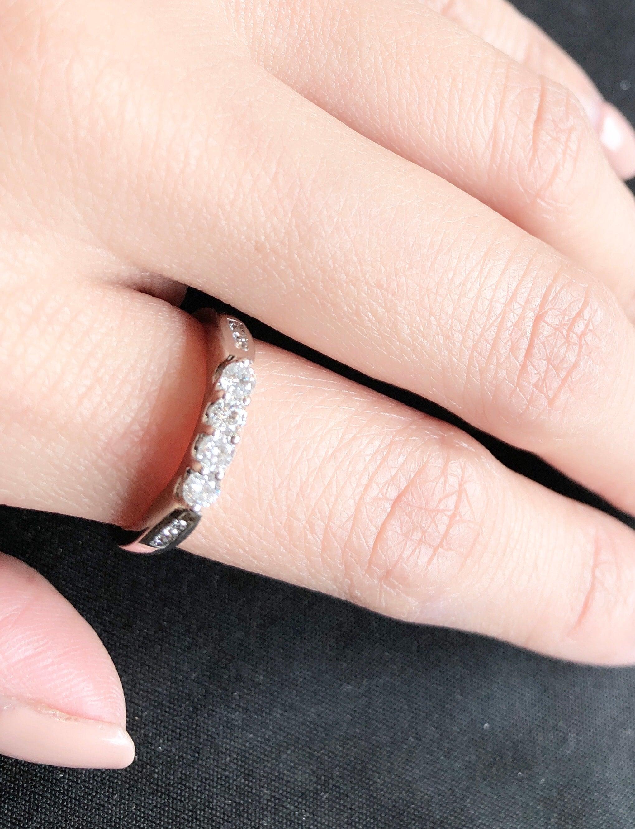 For Sale:  14 Karat White Gold Fashion Wedding Bridal Band Ring with Diamonds 10