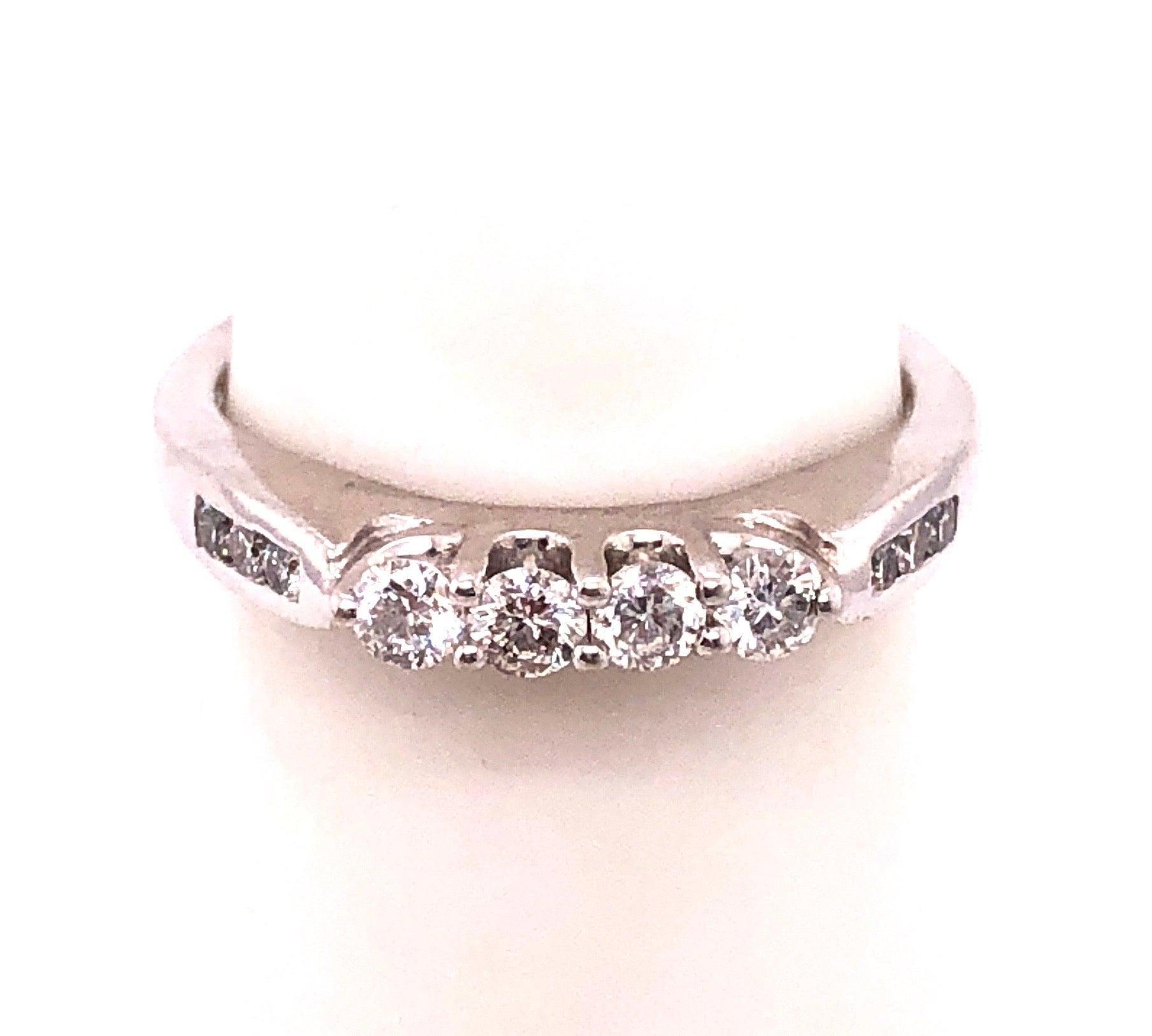 For Sale:  14 Karat White Gold Fashion Wedding Bridal Band Ring with Diamonds 4