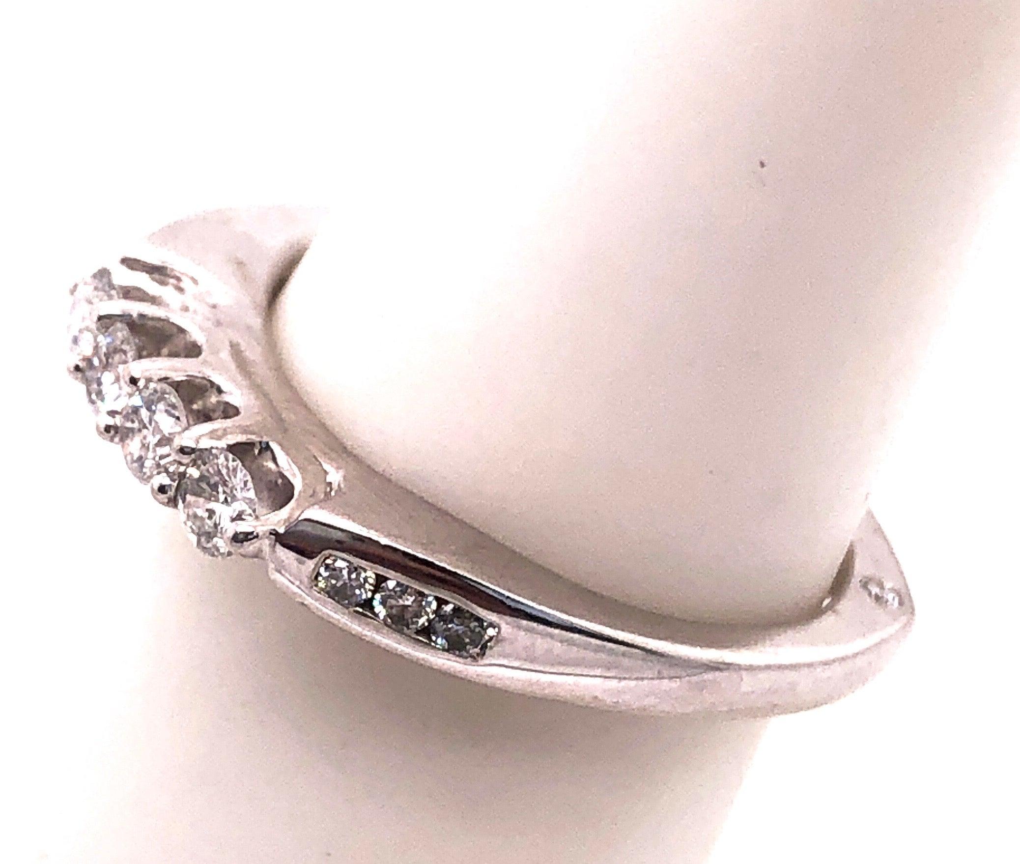 For Sale:  14 Karat White Gold Fashion Wedding Bridal Band Ring with Diamonds 5