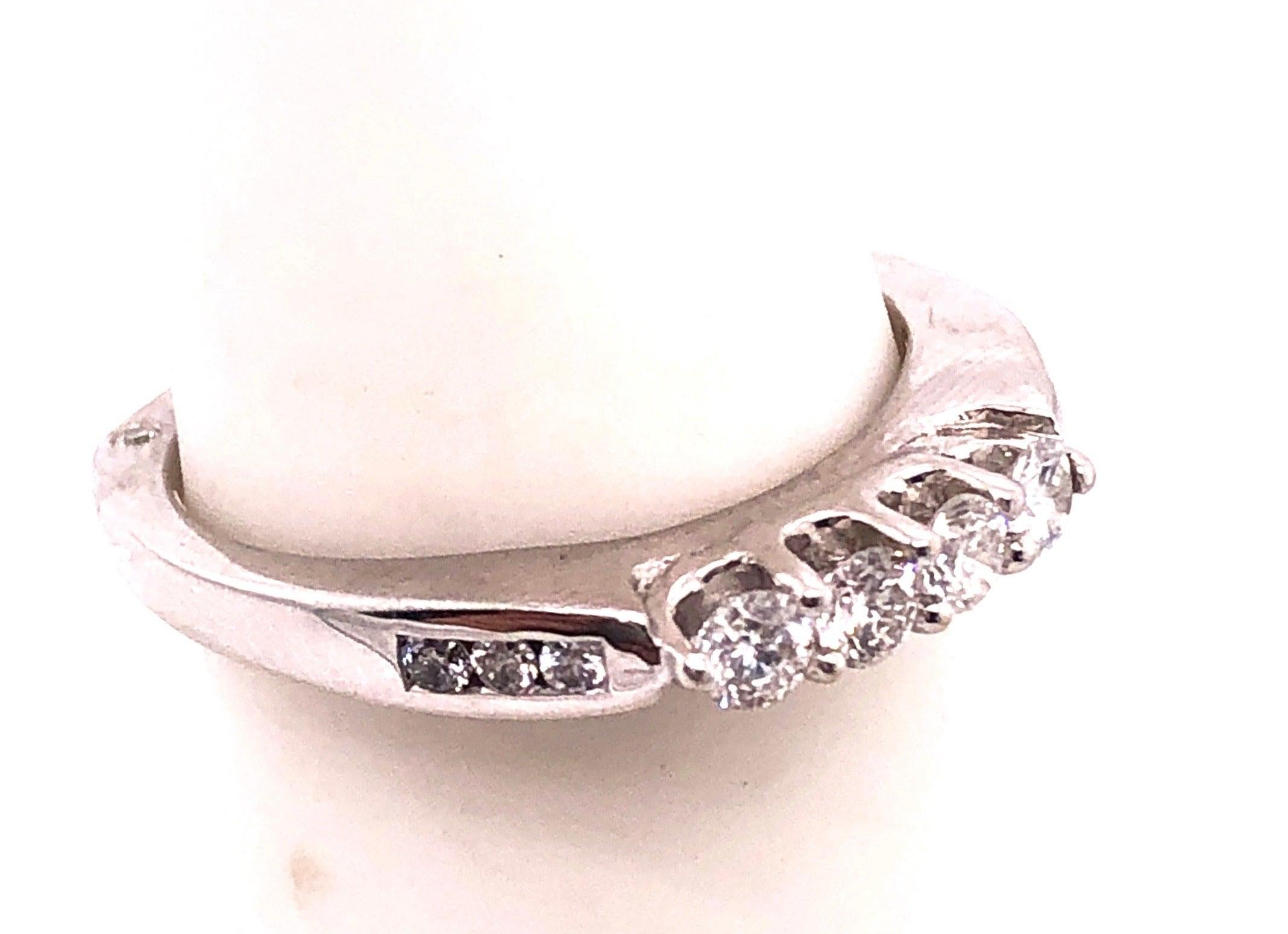 For Sale:  14 Karat White Gold Fashion Wedding Bridal Band Ring with Diamonds 8