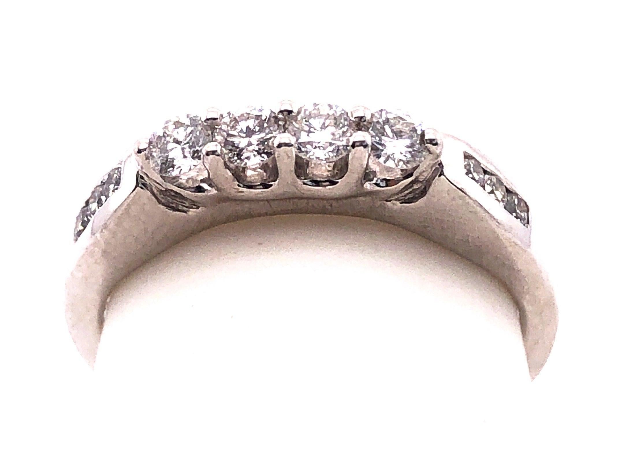 For Sale:  14 Karat White Gold Fashion Wedding Bridal Band Ring with Diamonds 9
