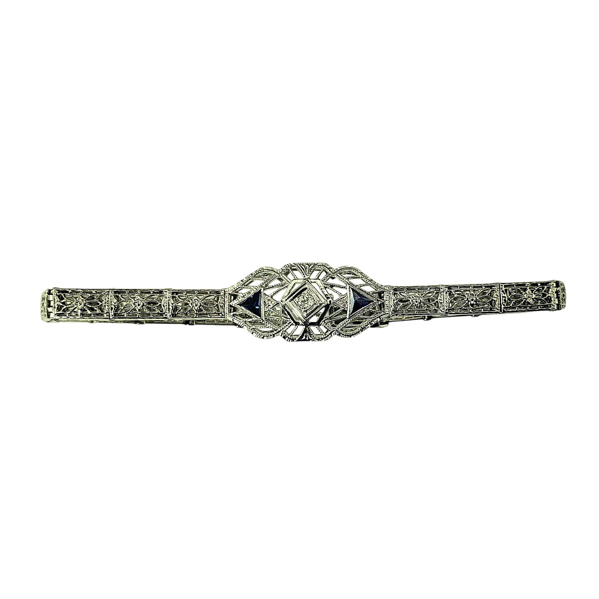 14 Karat White Gold Filigree and Diamond Bracelet #21868