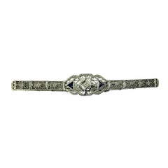 14 Karat White Gold Filigree and Diamond Bracelet #21868