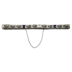 14 Karat White Gold Filigree and Diamond Bracelet #21889