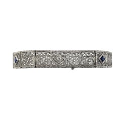 14 Karat White Gold Filigree and Diamond Bracelet #22268