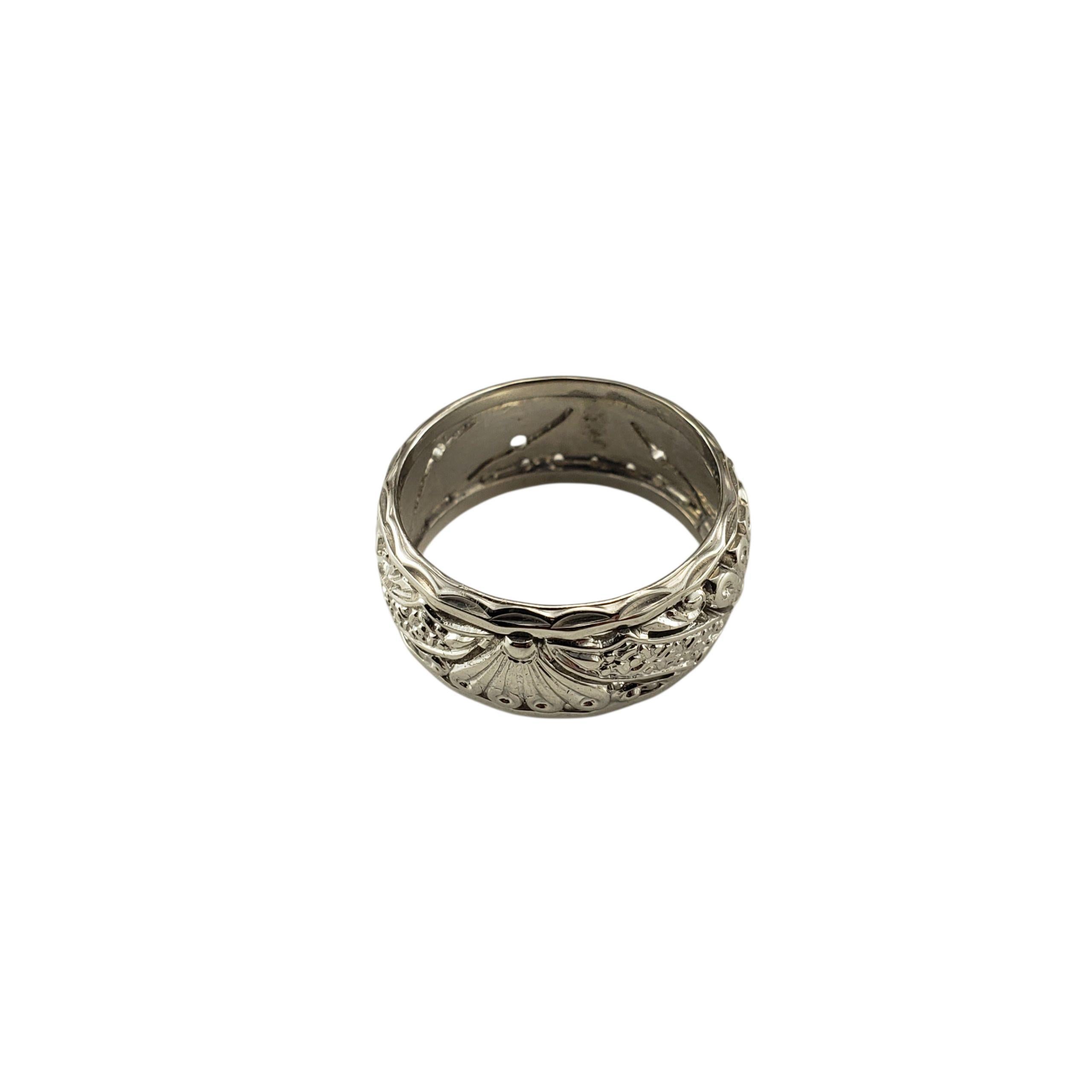 Women's 14 Karat White Gold Filigree Band Ring Size 6.5-6.75 #22823