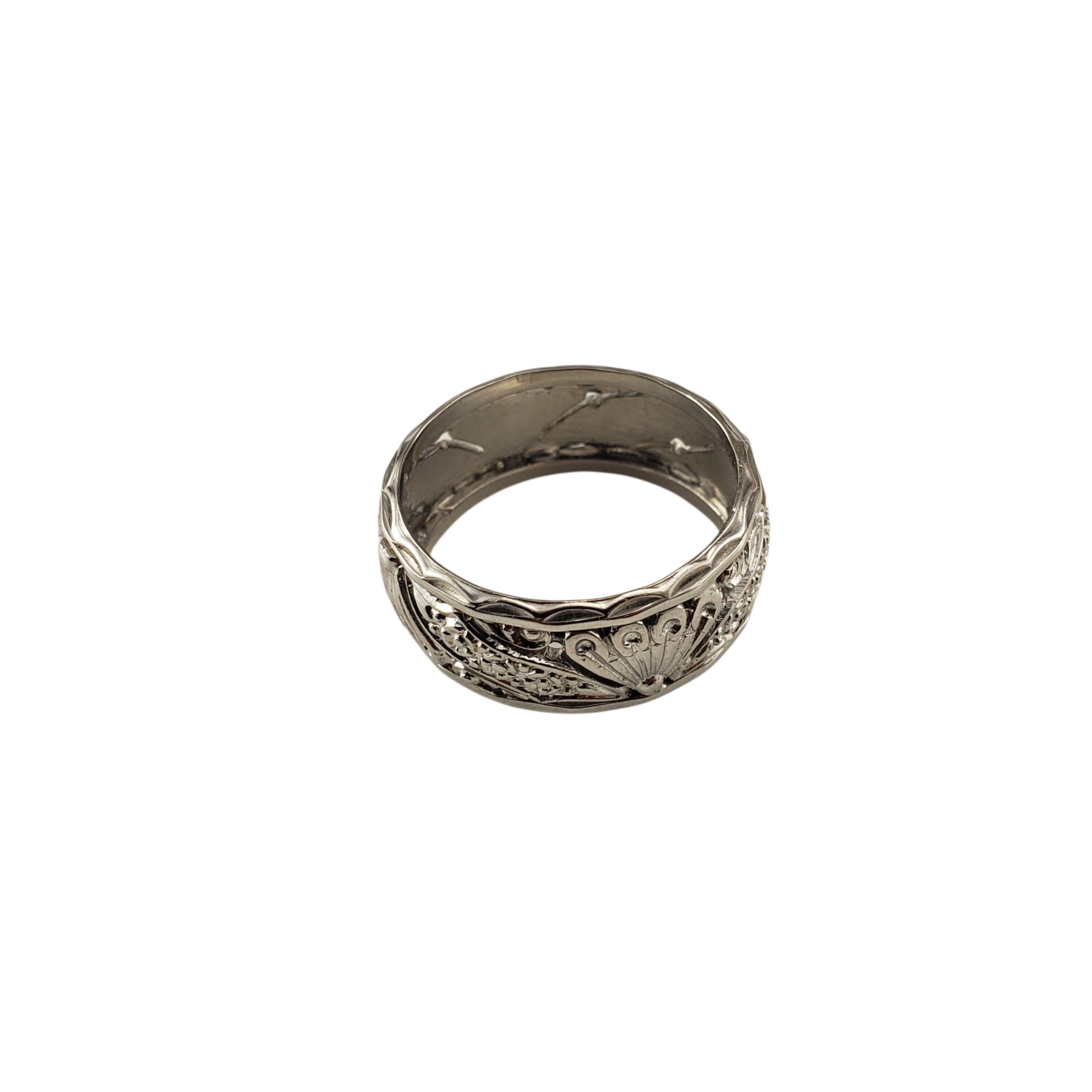 14 Karat White Gold Filigree Band Ring Size 6.5-6.75 #22823 1
