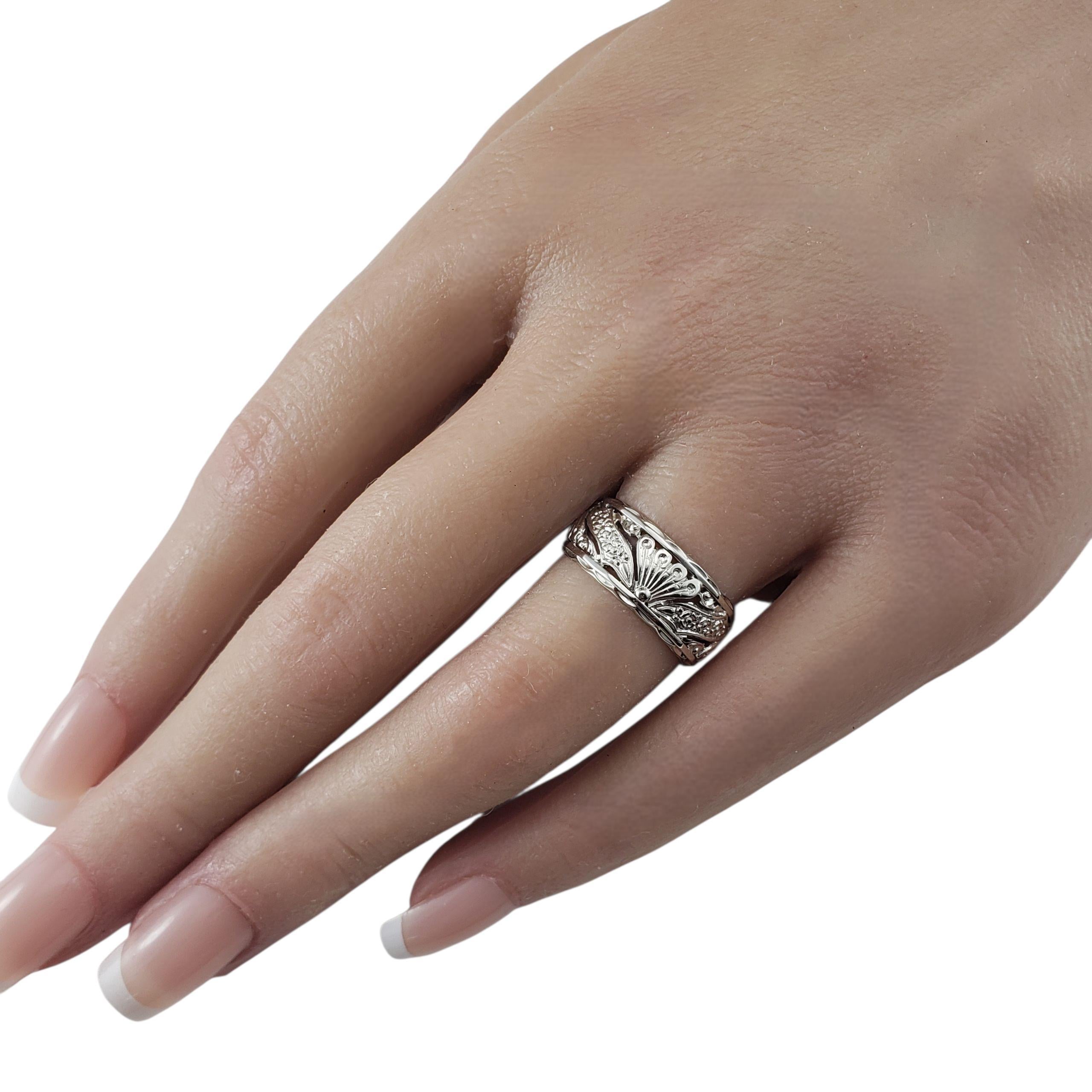 14 Karat White Gold Filigree Band Ring Size 6.5-6.75 #22823 3