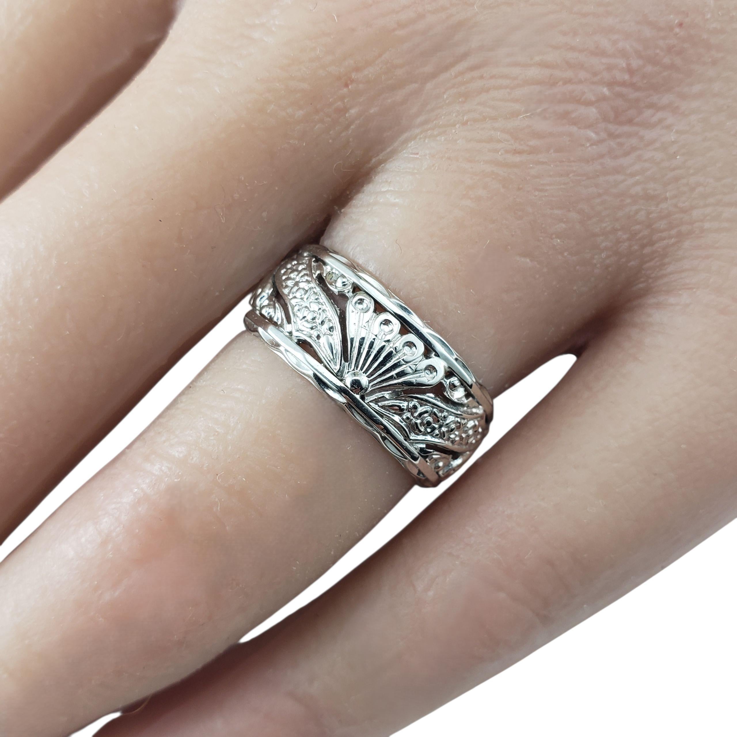 14 Karat White Gold Filigree Band Ring Size 6.5-6.75 #22823 4