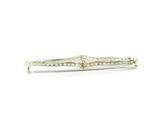 14 Karat White Gold Filigree Bar Pin