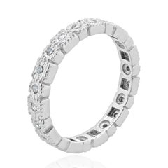 14 Karat White Gold Filigree Multi Shape Diamond Band