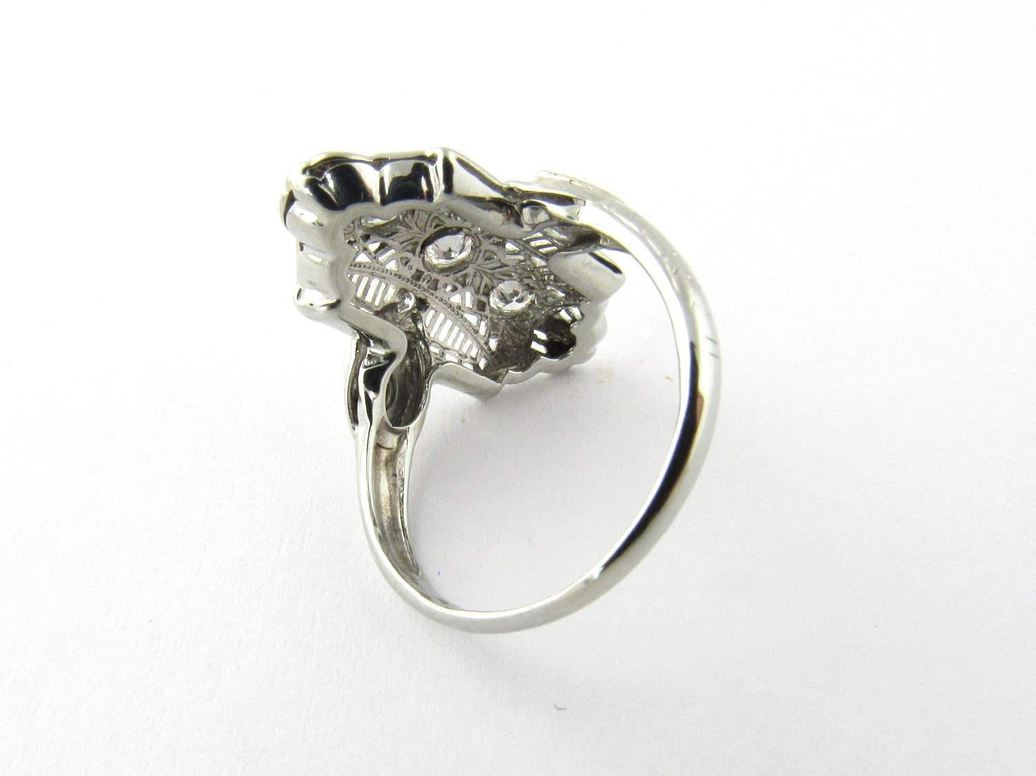 14 Karat White Gold Filigree Ring 1